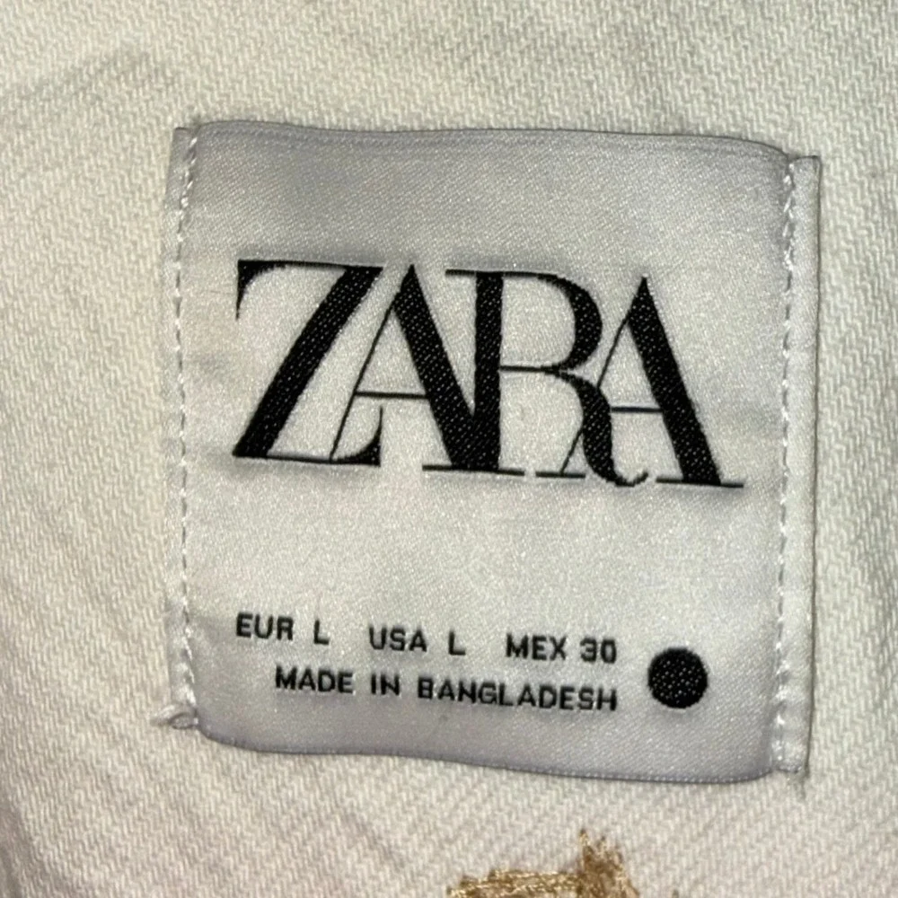 ZARA cropped denim embroidered jacket overshirt - Picture 10 of 10